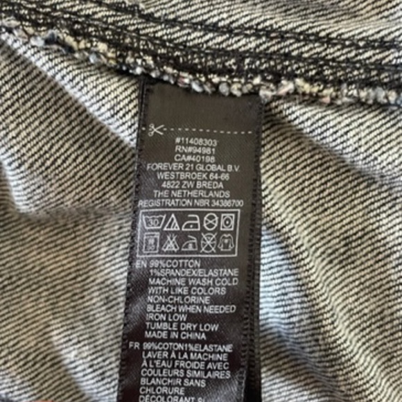 Forever 21 Premium Denim | Tribal Aztec Boho Cropped Denim Jacket Y2K Size S - Picture 12 of 12